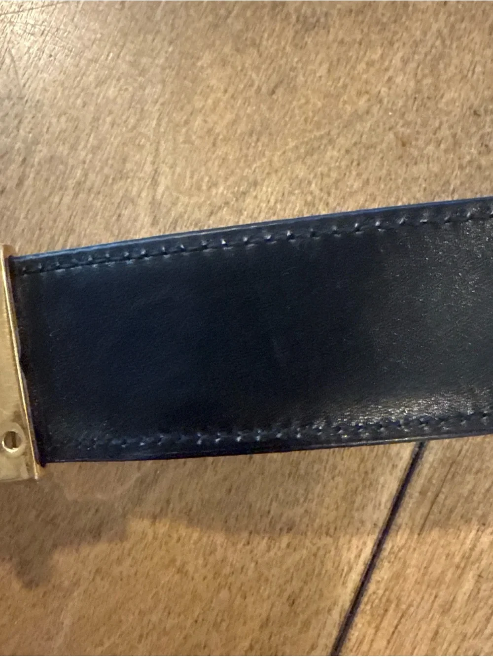 GUCCI Interlocking G Buckle Belt Black Brown Vintage Leather Size 95 38 New